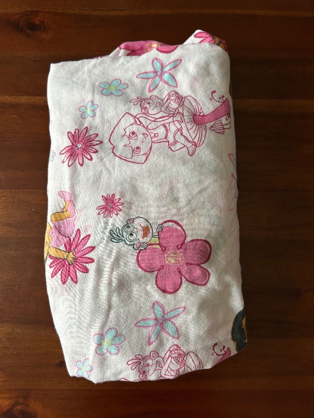 VTG Dora The Explorer Twin Fitted Sheet Pink Floral Bedding Kids Y2K